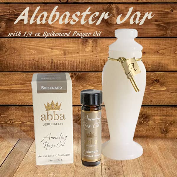 Alabaster Jar w/ 1/4oz Spikenard Anointing Oil