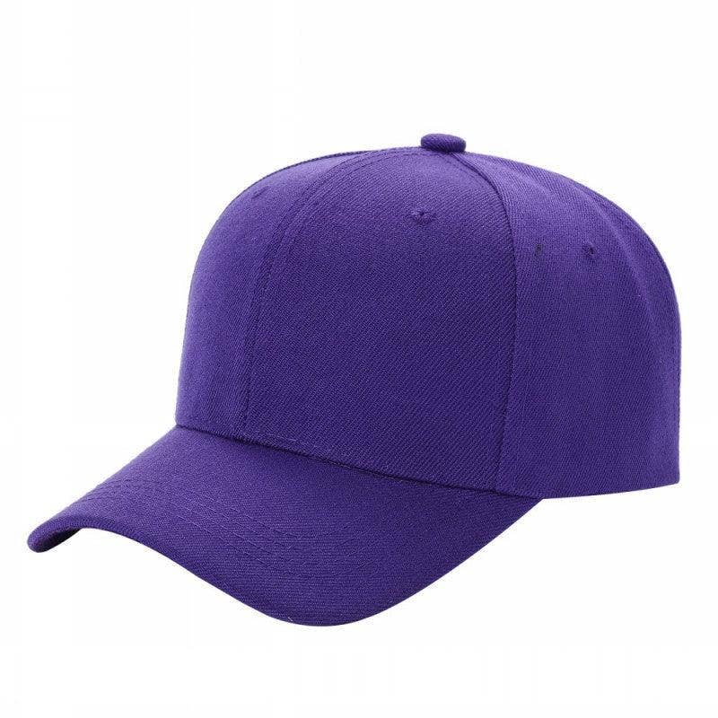 Unbranded Structured Baseball Cap, Blank 6 Panel Hat