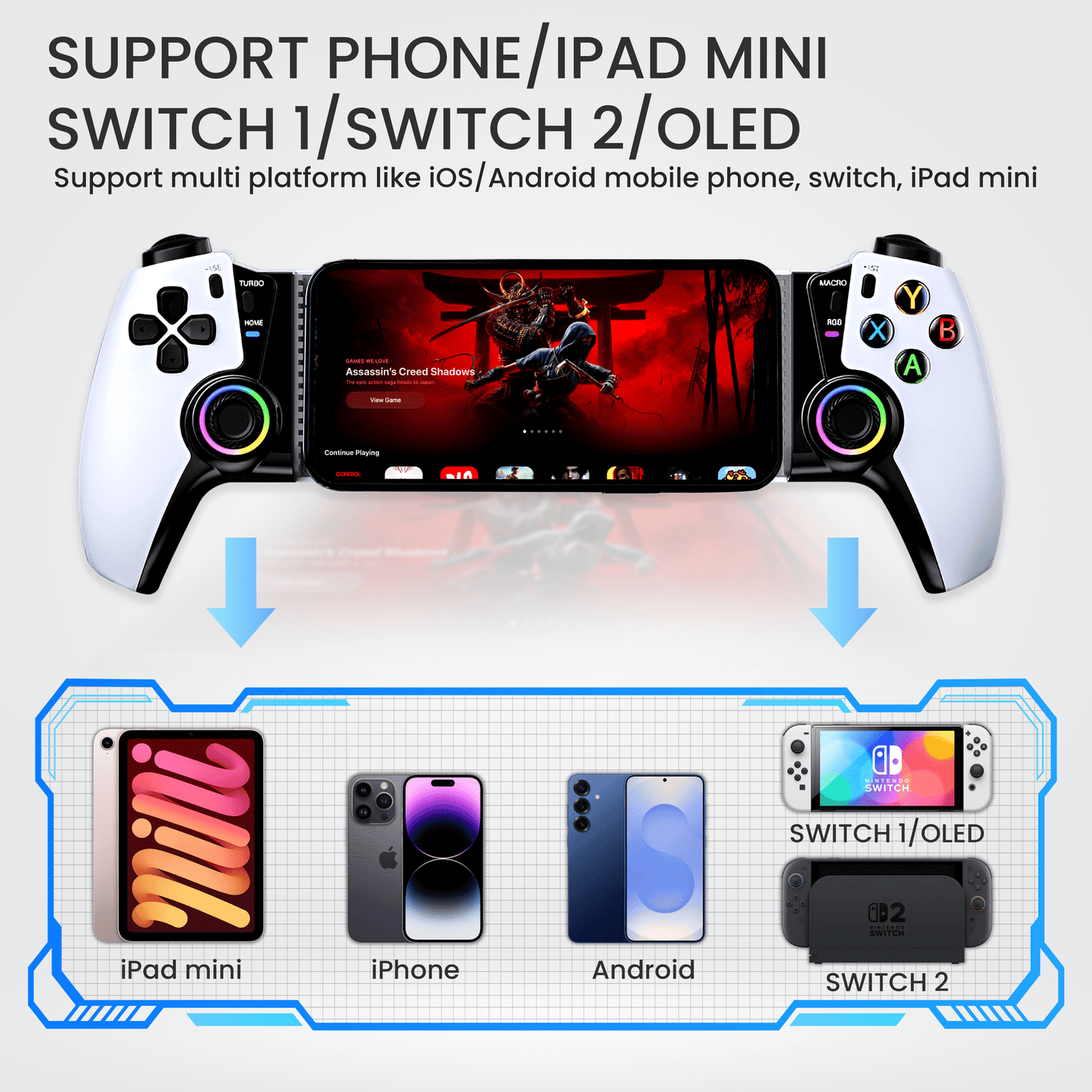 Wireless Mobile Gaming Controller for Android, iPhone,Tablet