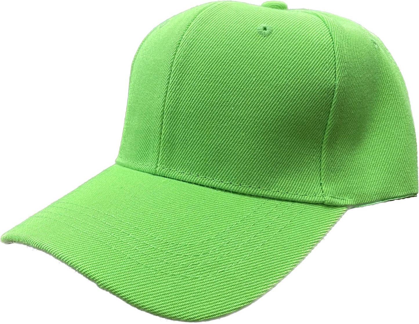 Unbranded Structured Baseball Cap, Blank 6 Panel Hat